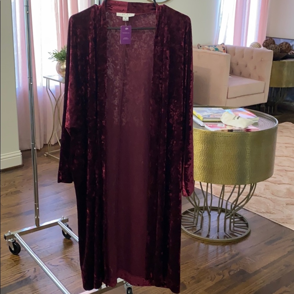 Maroon Velvet duster